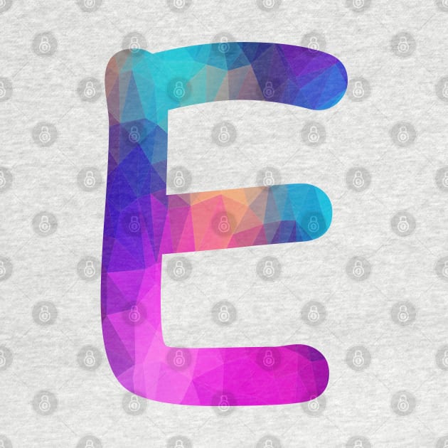 Letter E Capital Alphabet E Colorful Art Gift by Shariss